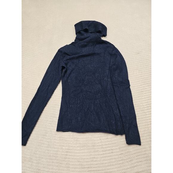 Marisa Christina Sweater Womens Medium 100% 2 Ply Cashmere Navy Blue - Picture 5 of 6